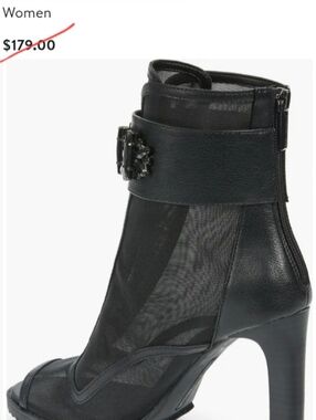 KARL LAGERFELD PARIS Blayze Peep Toe Bootie in Black